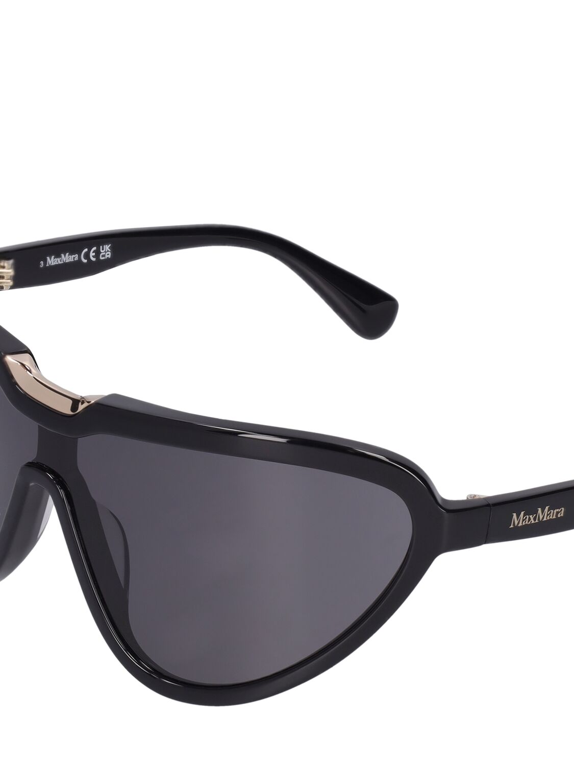 Shop Max Mara Emil Mask Acetate Sunglasses In Black,smoke