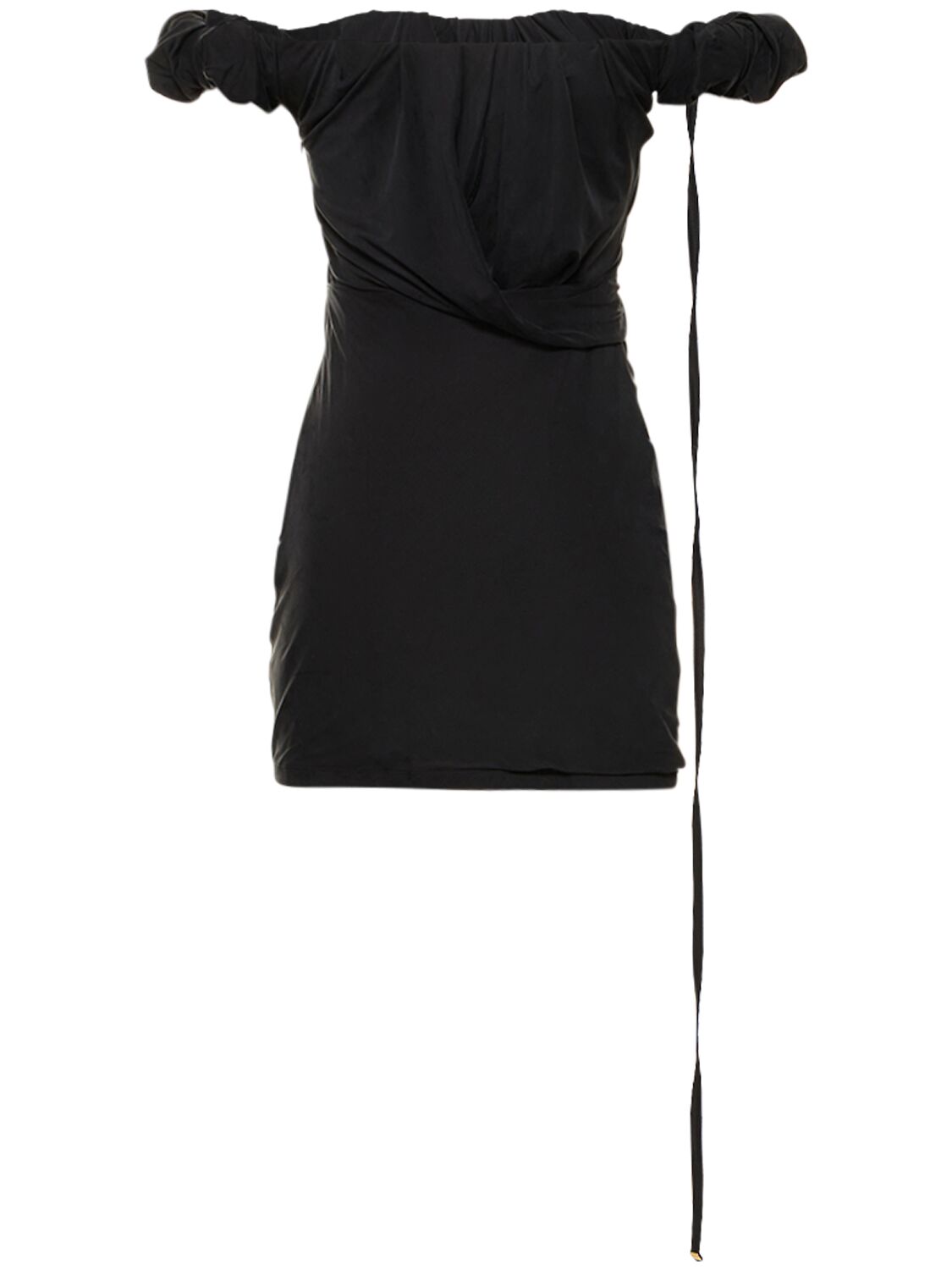 Shop Jacquemus La Robe Ciceri Jersey Mini Dress In Black