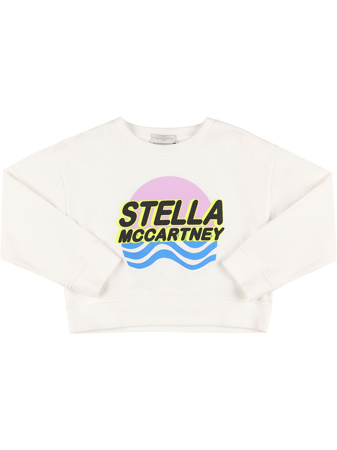 Stella Mccartney Kids' Sweatshirt Aus Bio-baumwolle Mit Logo In Weiss