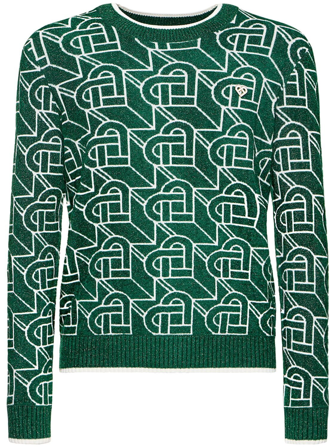 Casablanca Rainbow Monogram intarsia-knit cotton-blend Jumper