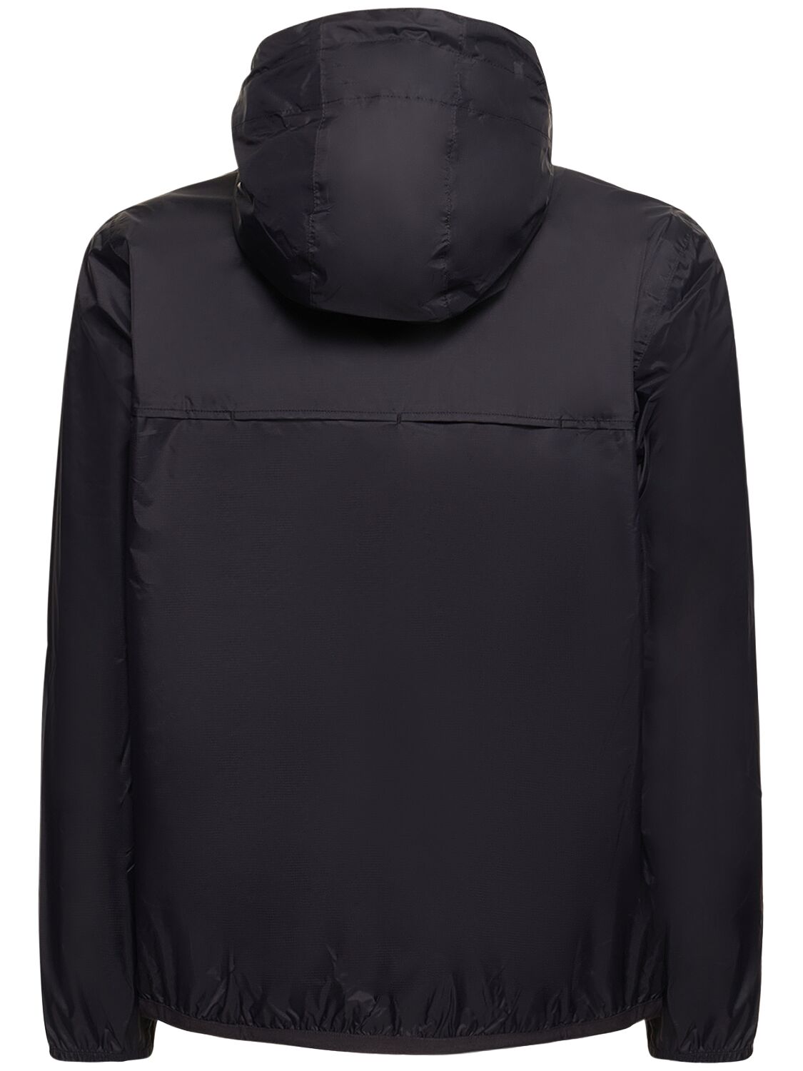 Shop Comme Des Garçons Play Logo Hooded Bicolor Full Zip Jacket In Orange,black