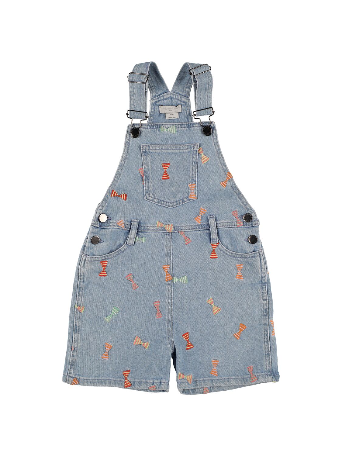 Image of Organic Embroidered Denim Overalls