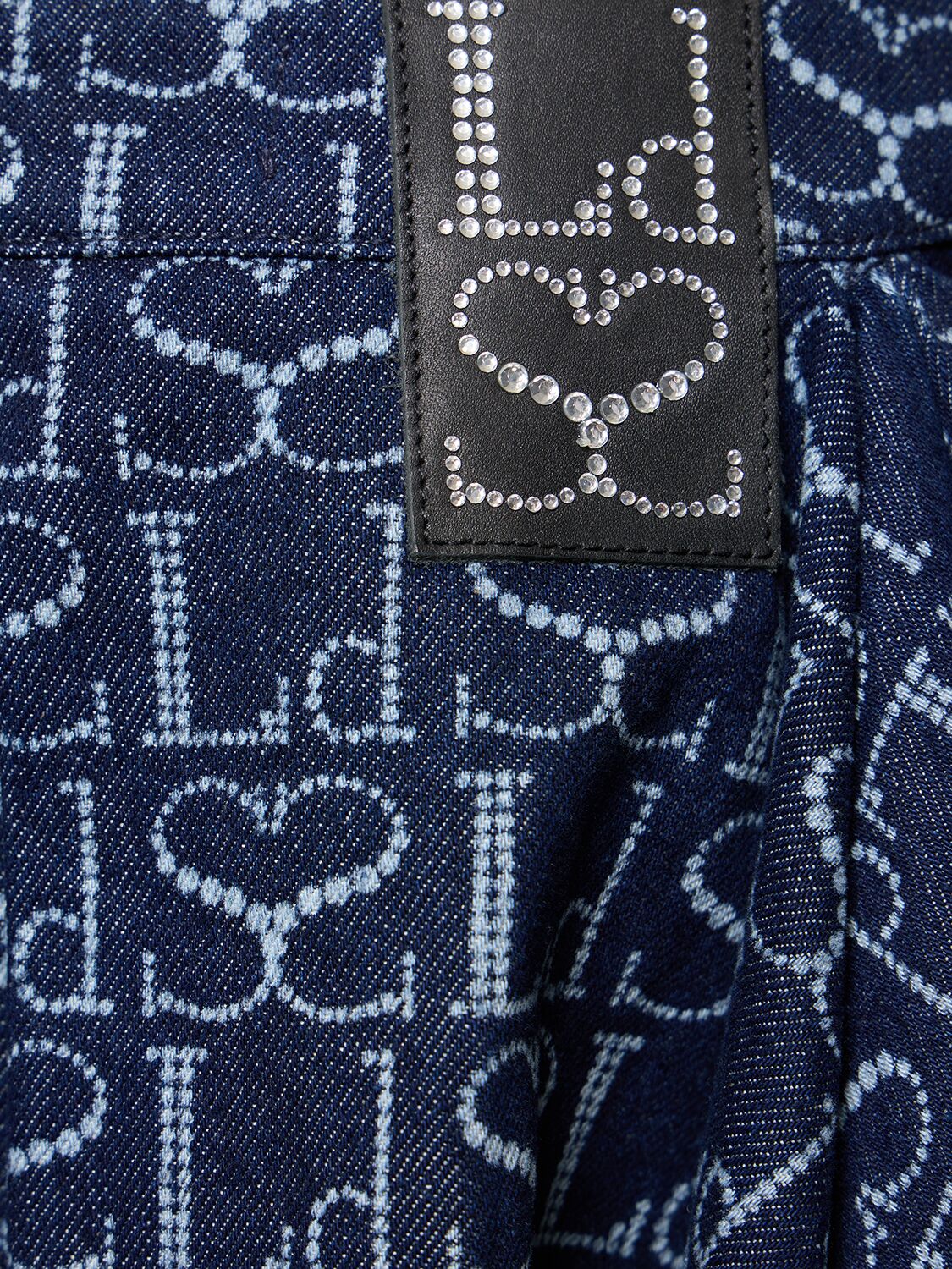 Shop Ludovic De Saint Sernin Monogram Logo Ruffled Denim Mini Skirt In Multicolor