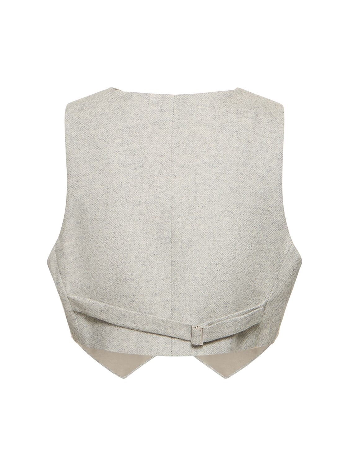 Shop The Andamane Nadine Wool Blend Crop Vest In Grey