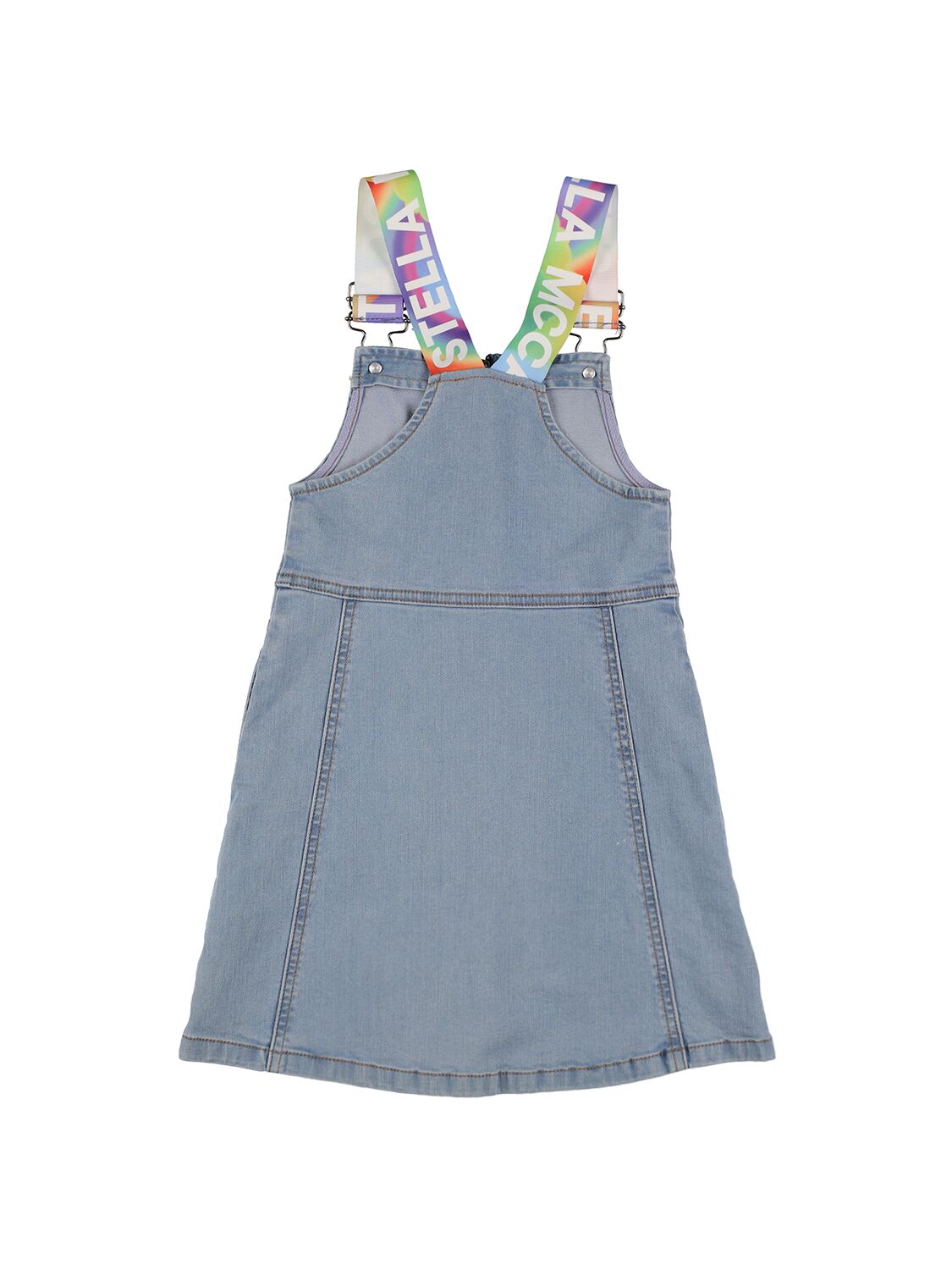 Shop Stella Mccartney Organic Cotton Denim Dress In Blau