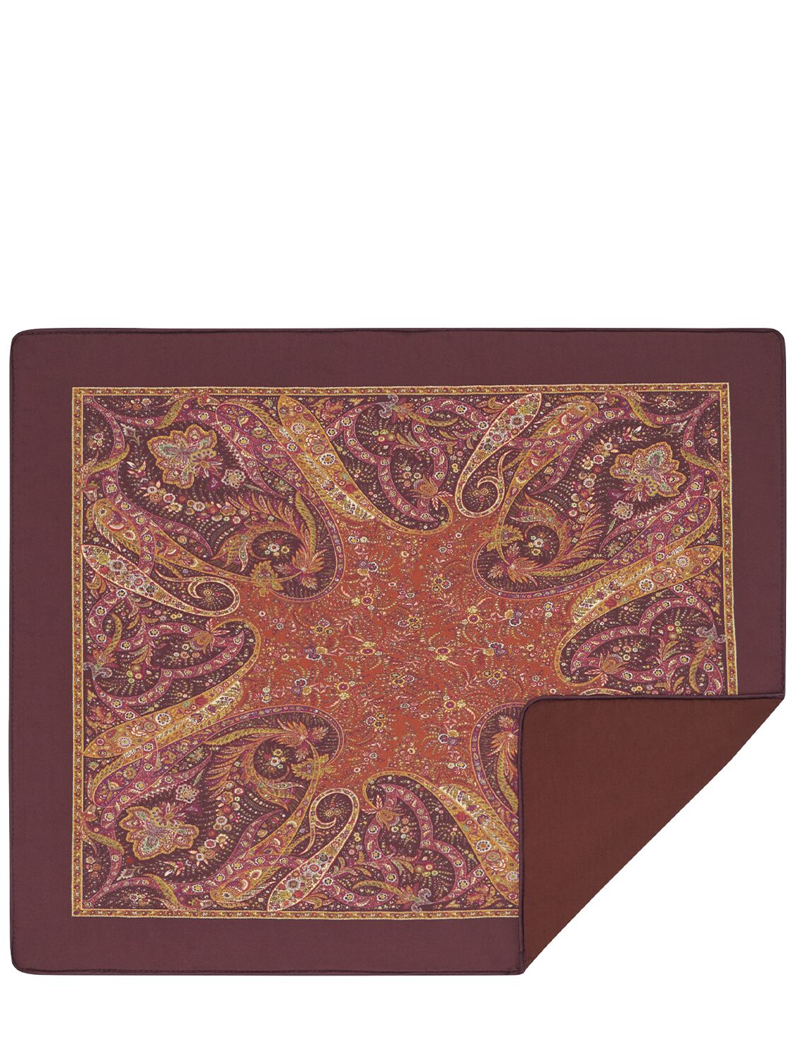 Shop Etro Set Of 2 Orbea Placemats & Napkins In Brown,red