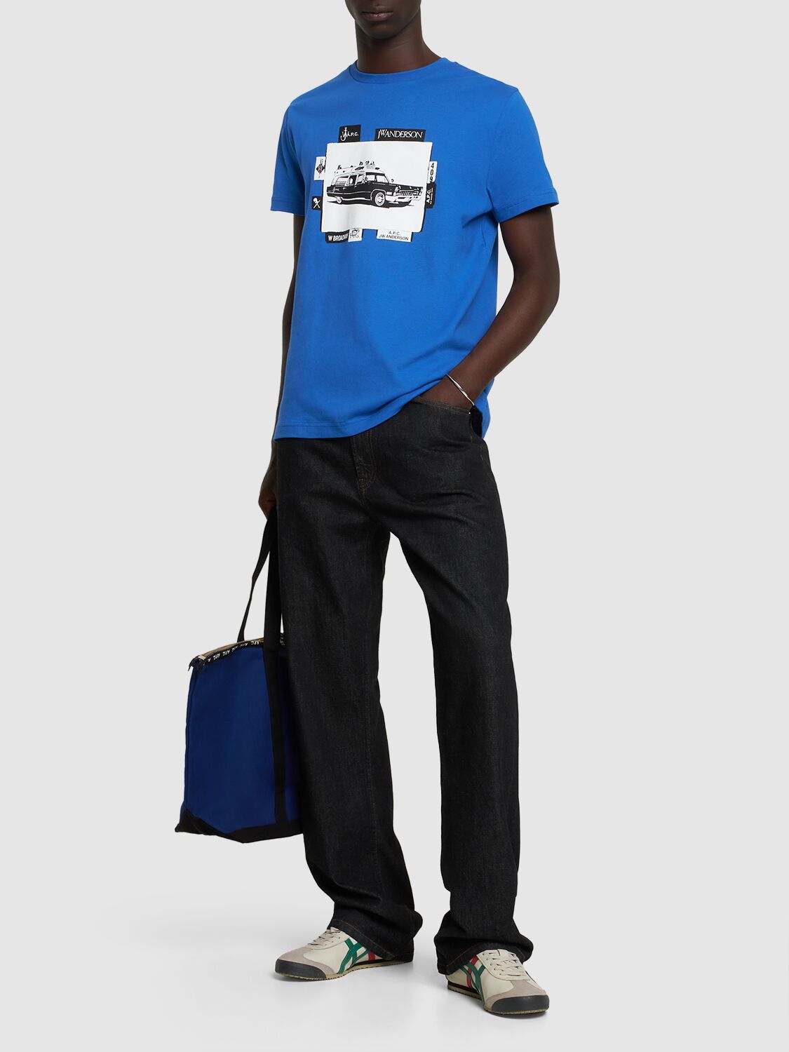 Shop Apc X Jw Anderson Cotton T-shirt In Blue