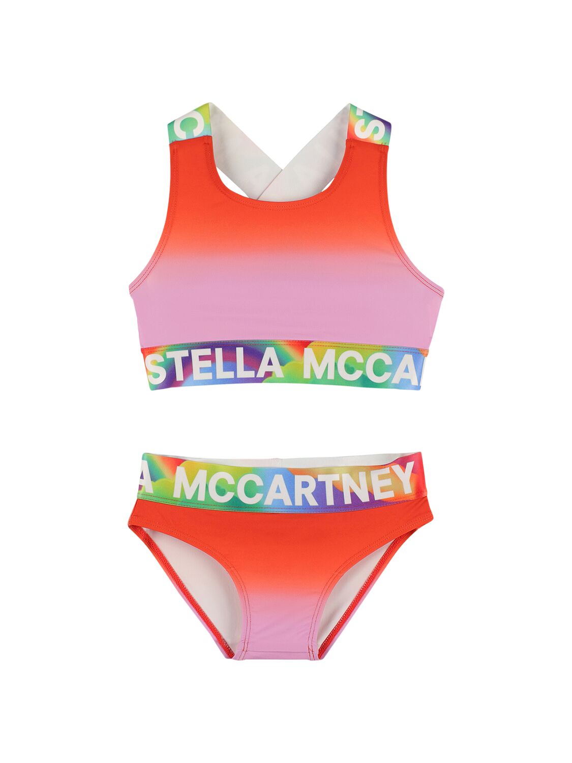Stella Mccartney Kids' Recycelte Lycra-bikinihose Mit Druck In Bunt