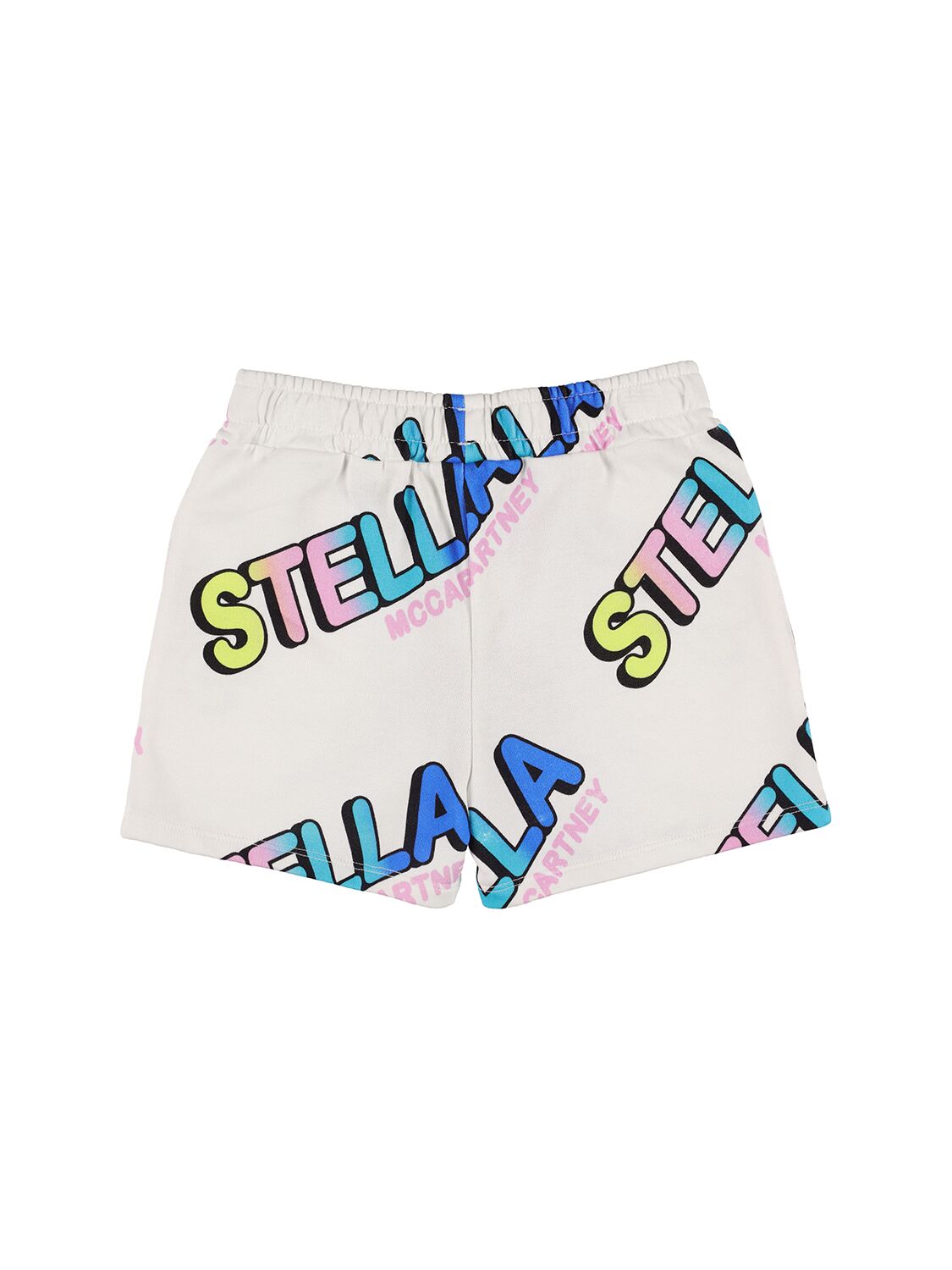 Shop Stella Mccartney Organic Cotton Sweat Shorts In White,multi