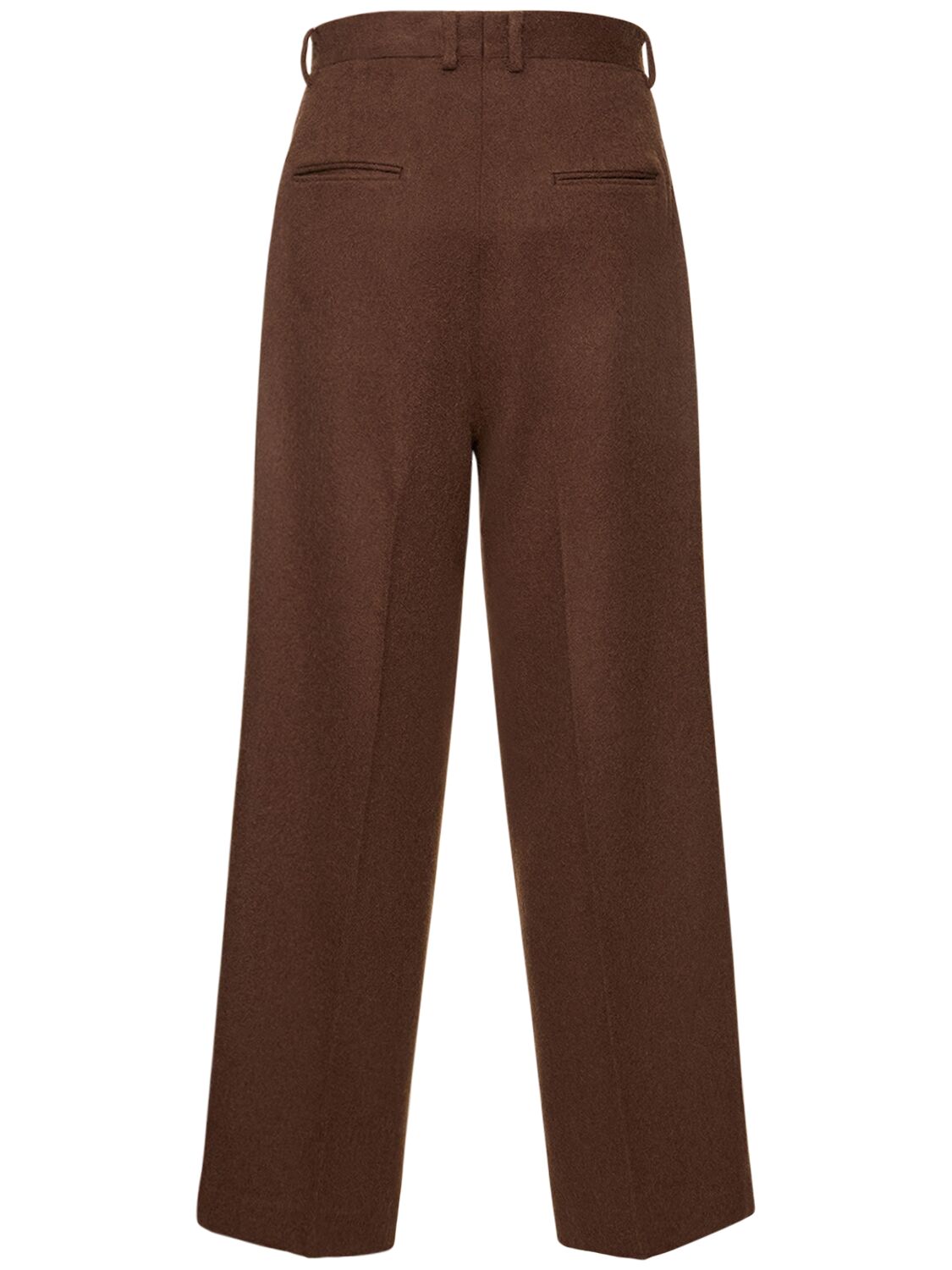 Shop Auralee Baby Camel Flannel Pants In Dark Brown