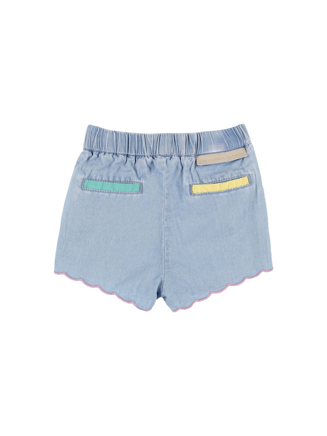 Shop Stella Mccartney Organic Cotton Chambray Shorts In Denim