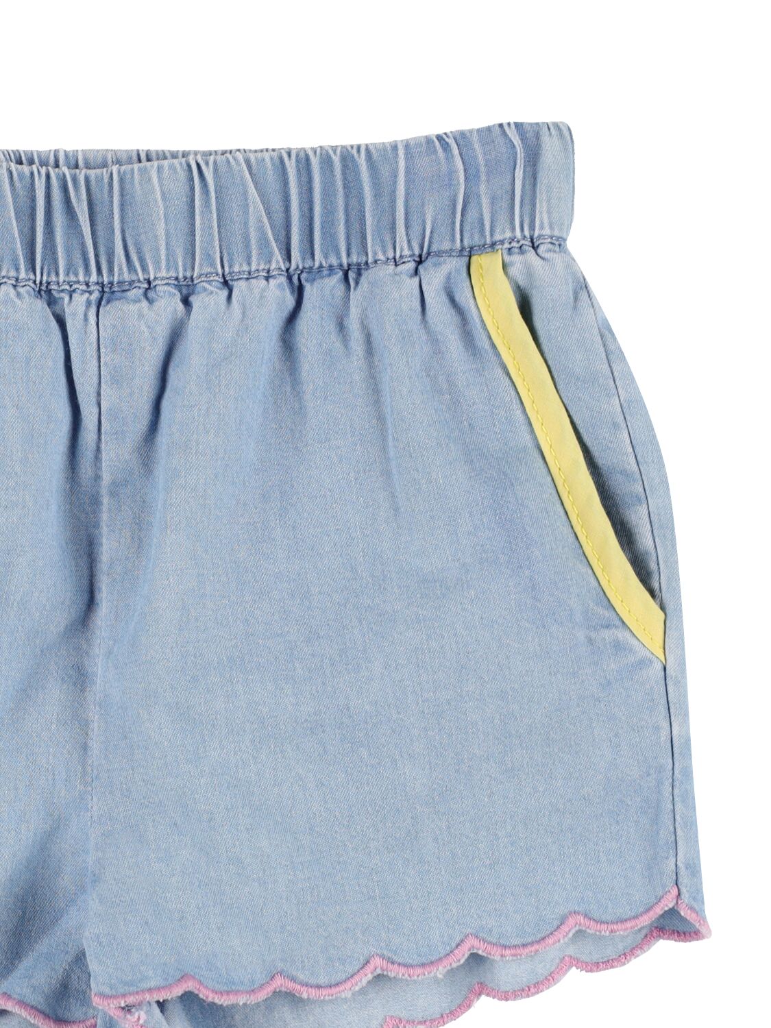 Shop Stella Mccartney Organic Cotton Chambray Shorts In Denim