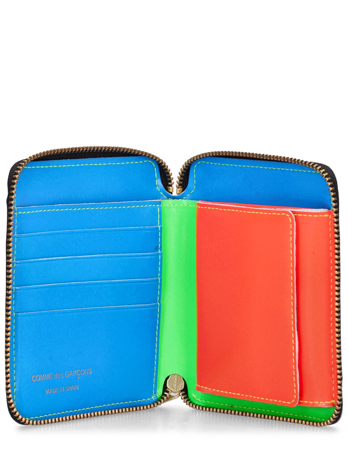 Shop Comme Des Garçons Super Fluo Leather Wallet In Green