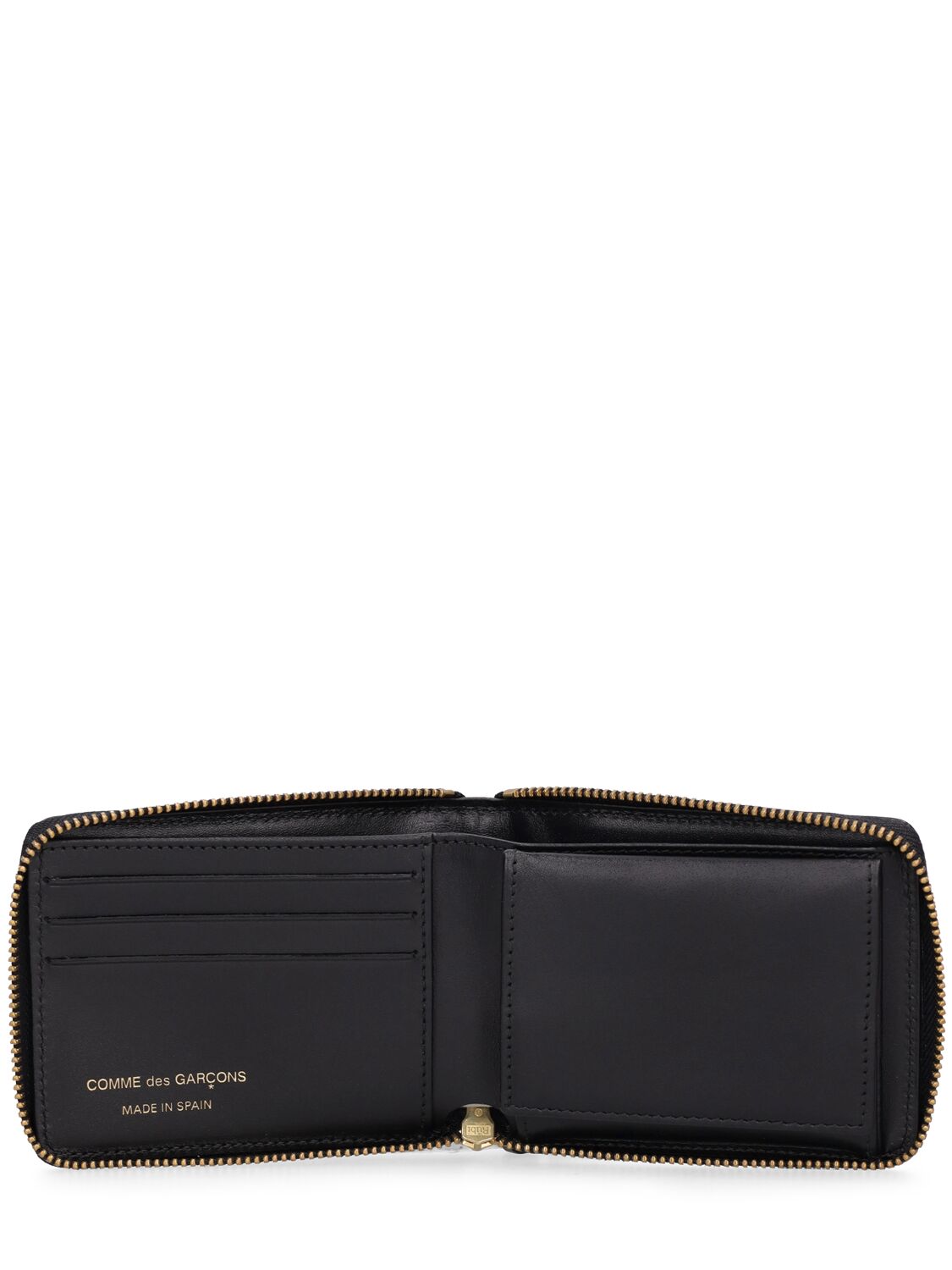 Shop Comme Des Garçons Dot Print Leather Line Wallet In Black