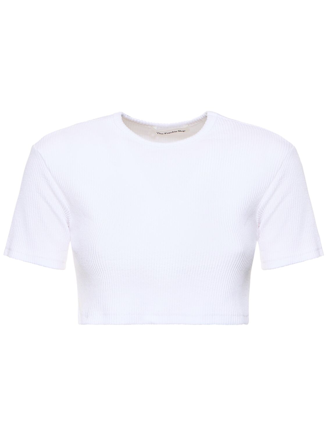 THE FRANKIE SHOP NICO COTTON BLEND CROPPED T-SHIRT