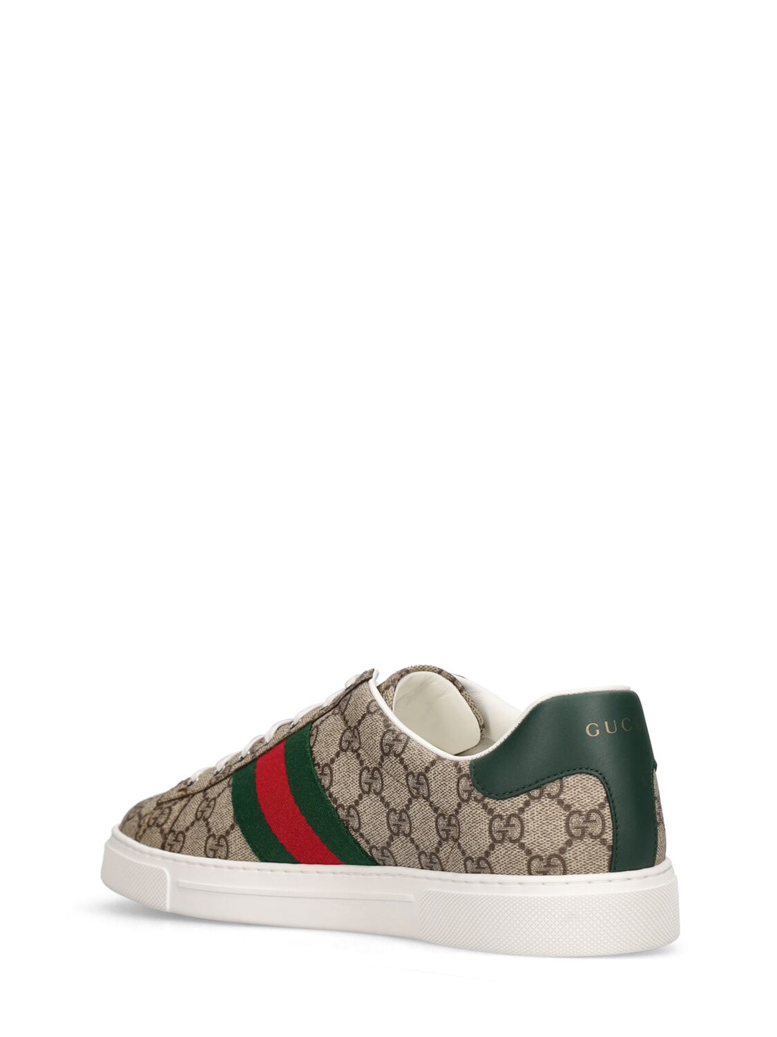 Shop Gucci Ace Gg Supreme Sneakers In Beige,ebony
