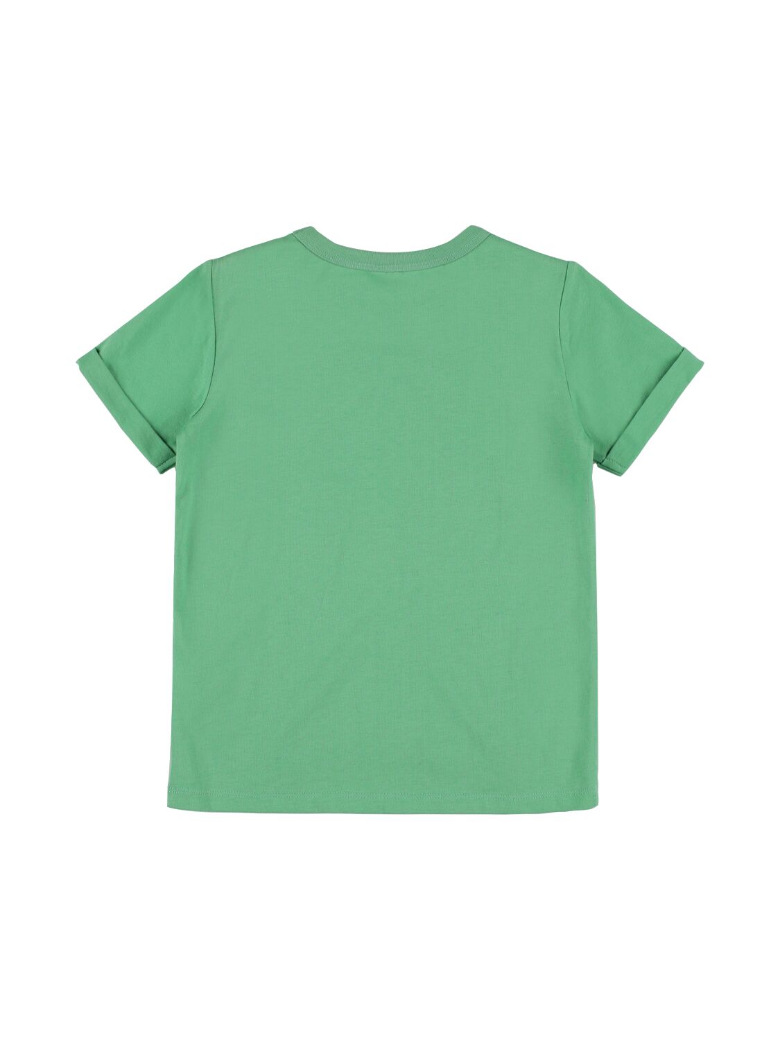 Shop Stella Mccartney Embellished Cotton T-shirt W/ Fringes In Grün,blau