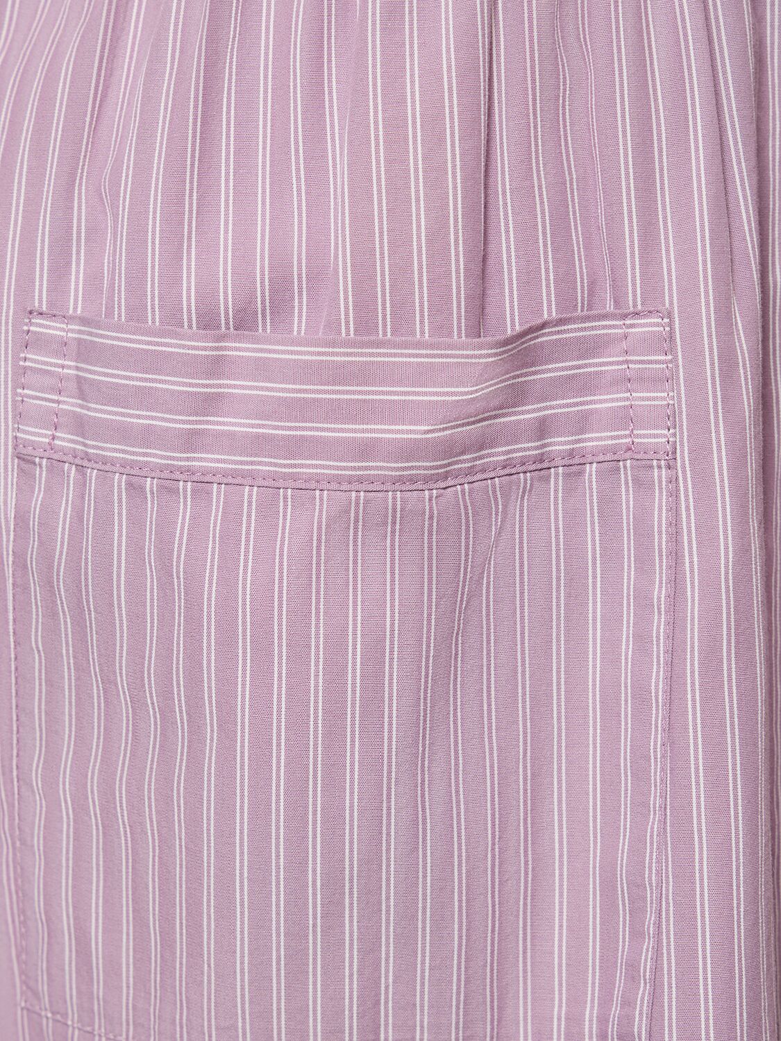 Shop Birkenstock Tekla Pleated Cotton Shorts In Purple