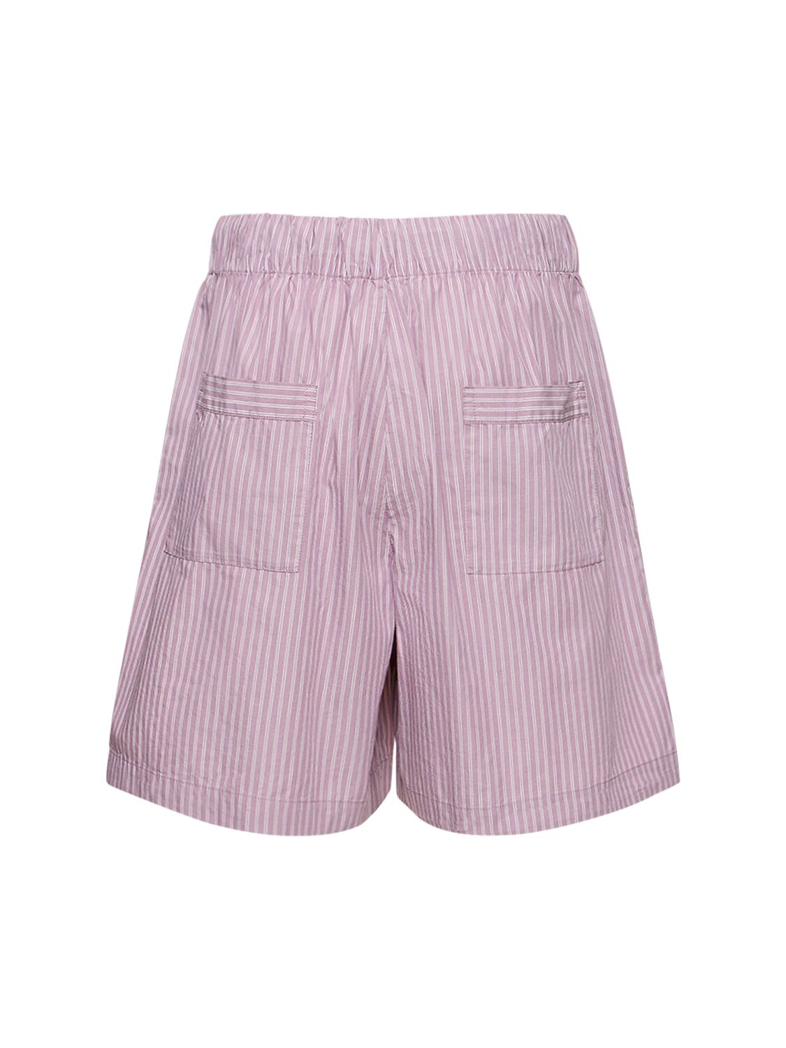 Shop Birkenstock Tekla Pleated Cotton Shorts In Purple
