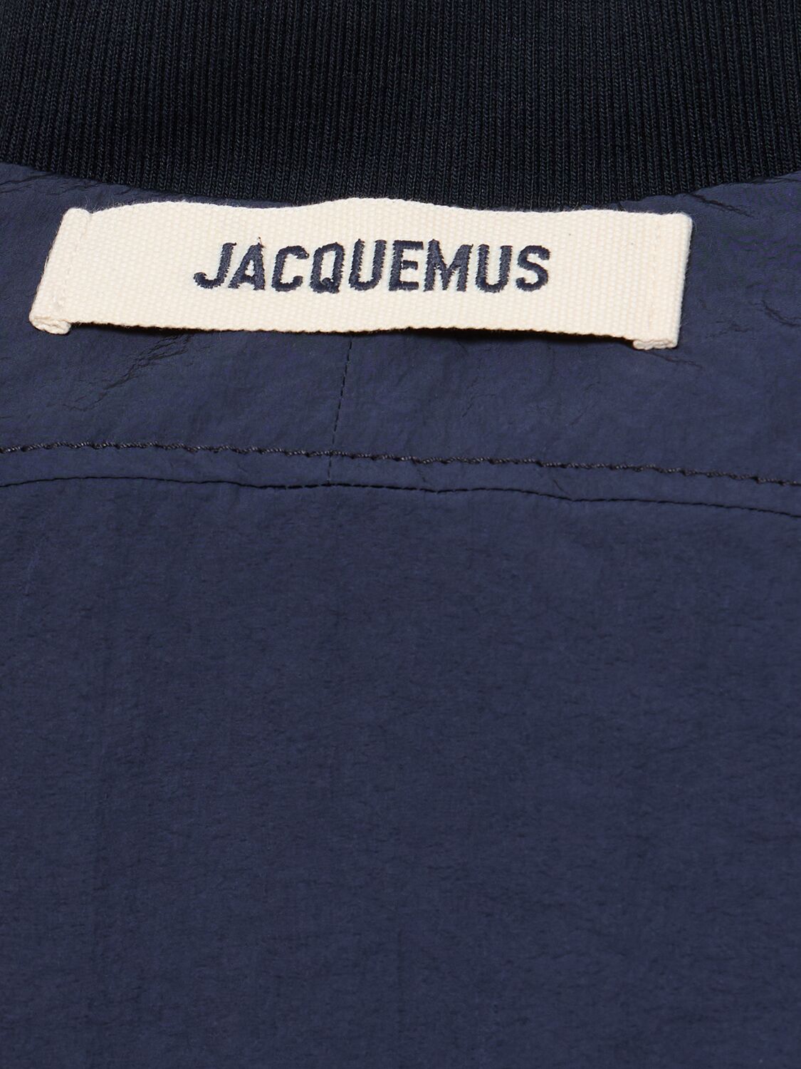 Shop Jacquemus Le Bomber Bahia Cropped Puffer Jacket In Navy