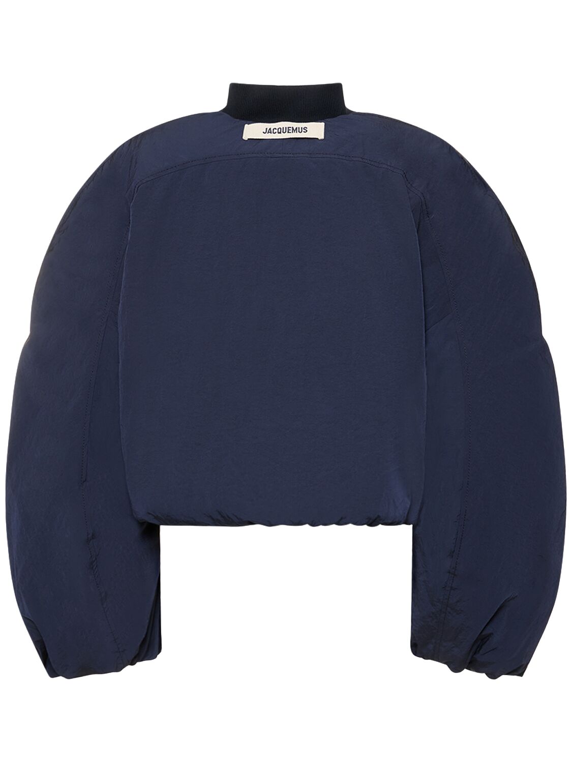 Shop Jacquemus Le Bomber Bahia Cropped Puffer Jacket In Navy