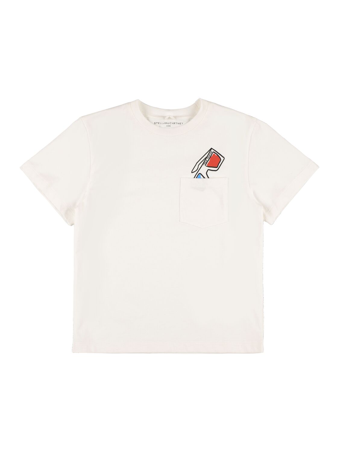 Stella Mccartney Kids' Organic Cotton Jersey T-shirt W/pocket In White