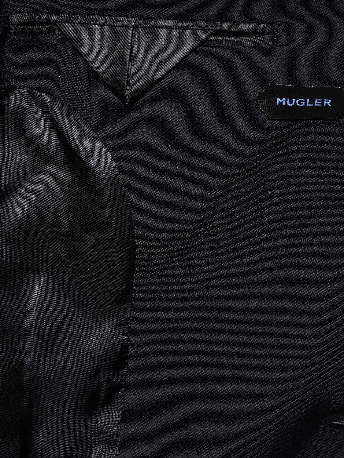 Shop Mugler Heavy Fluid Viscose & Wool Wrap Jacket In Black