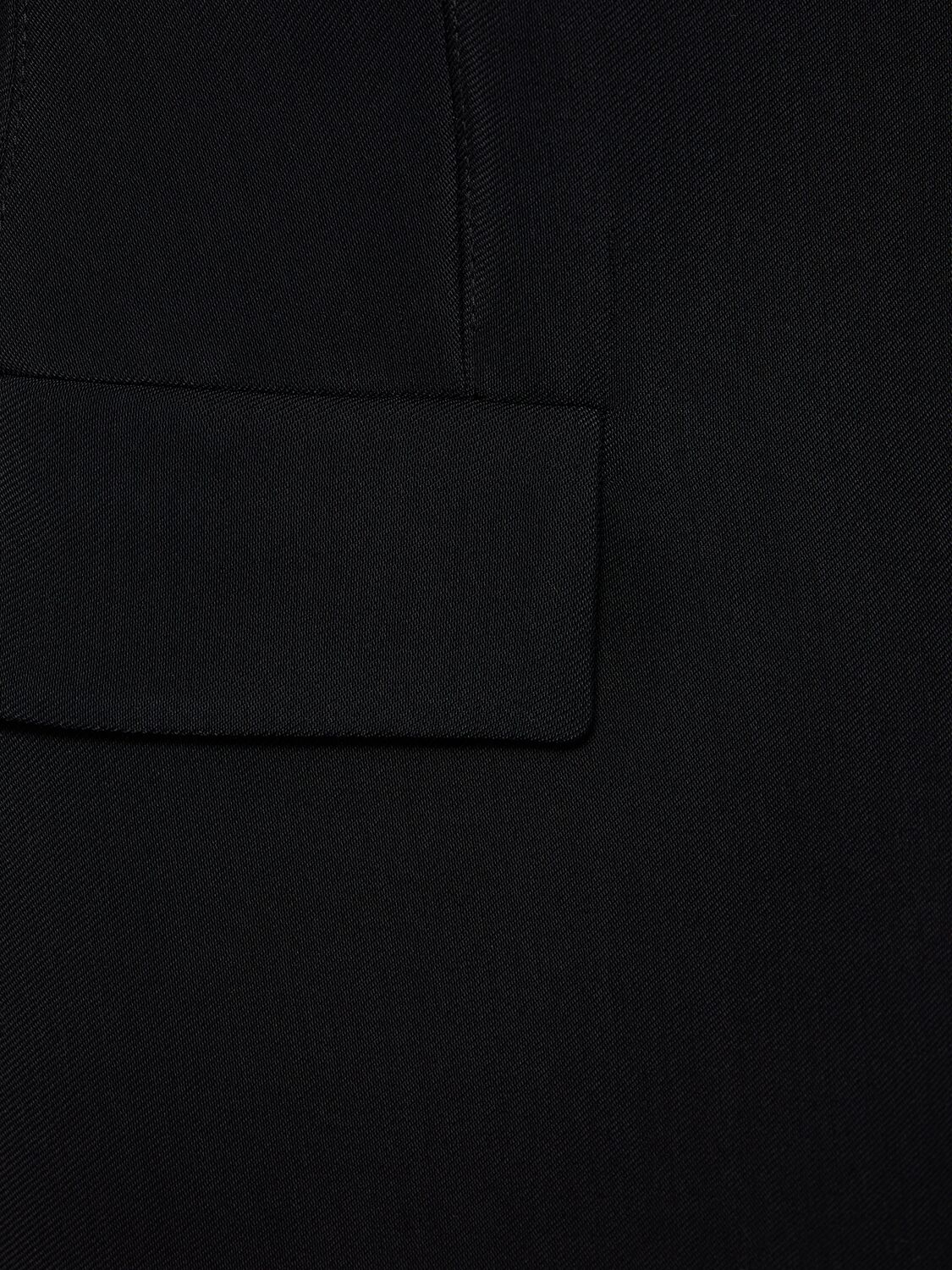 Shop Mugler Heavy Fluid Viscose & Wool Wrap Jacket In Black