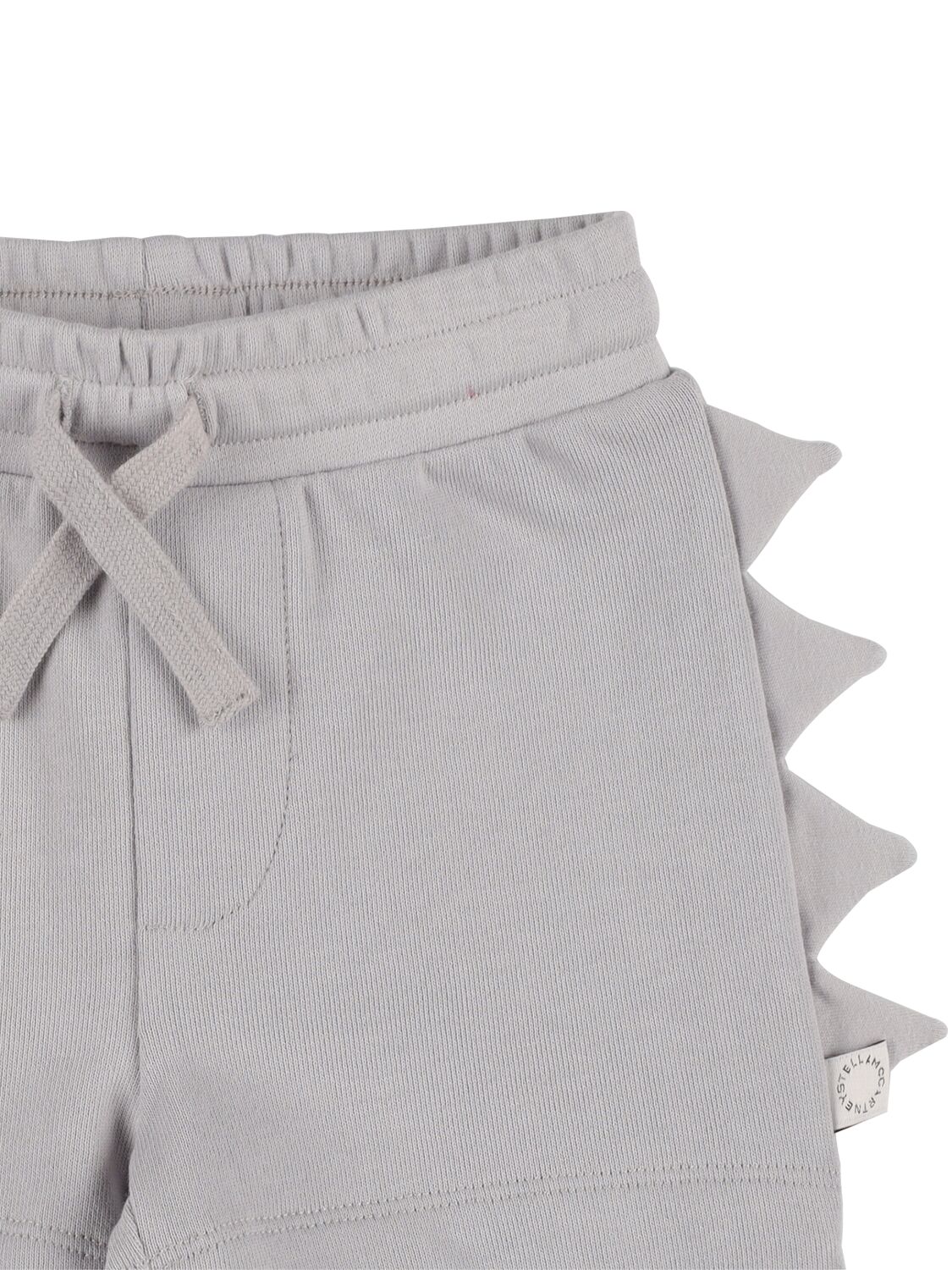 Shop Stella Mccartney Organic Cotton Sweat Shorts W/appliqués In Grey