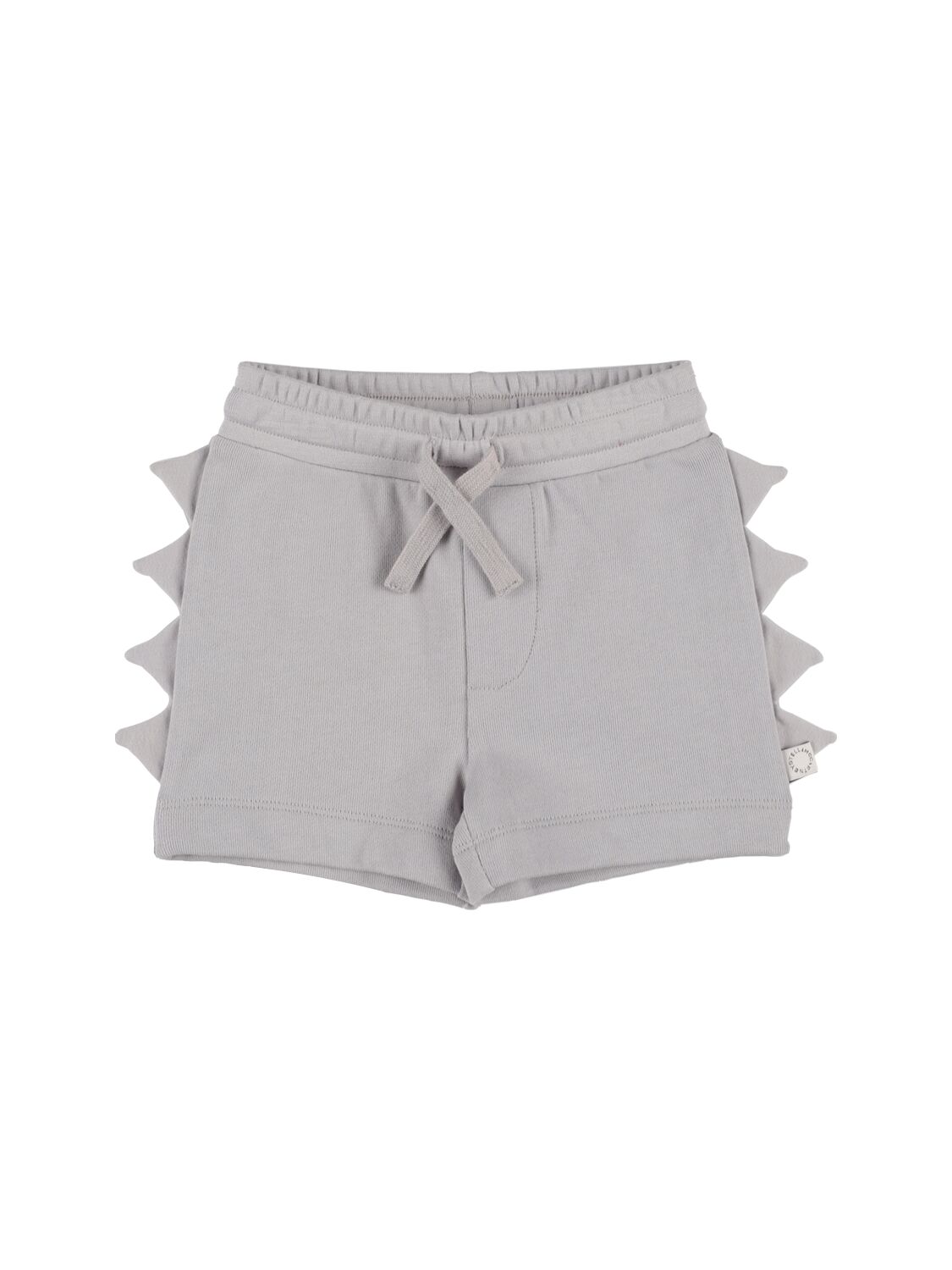 Stella Mccartney Kids' Organic Cotton Sweat Shorts W/appliqués In Grey