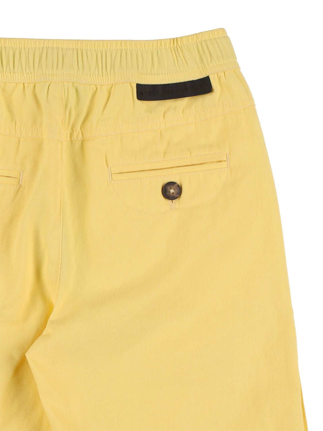 Shop Stella Mccartney Organic Cotton Gabardine Shorts In Gelb