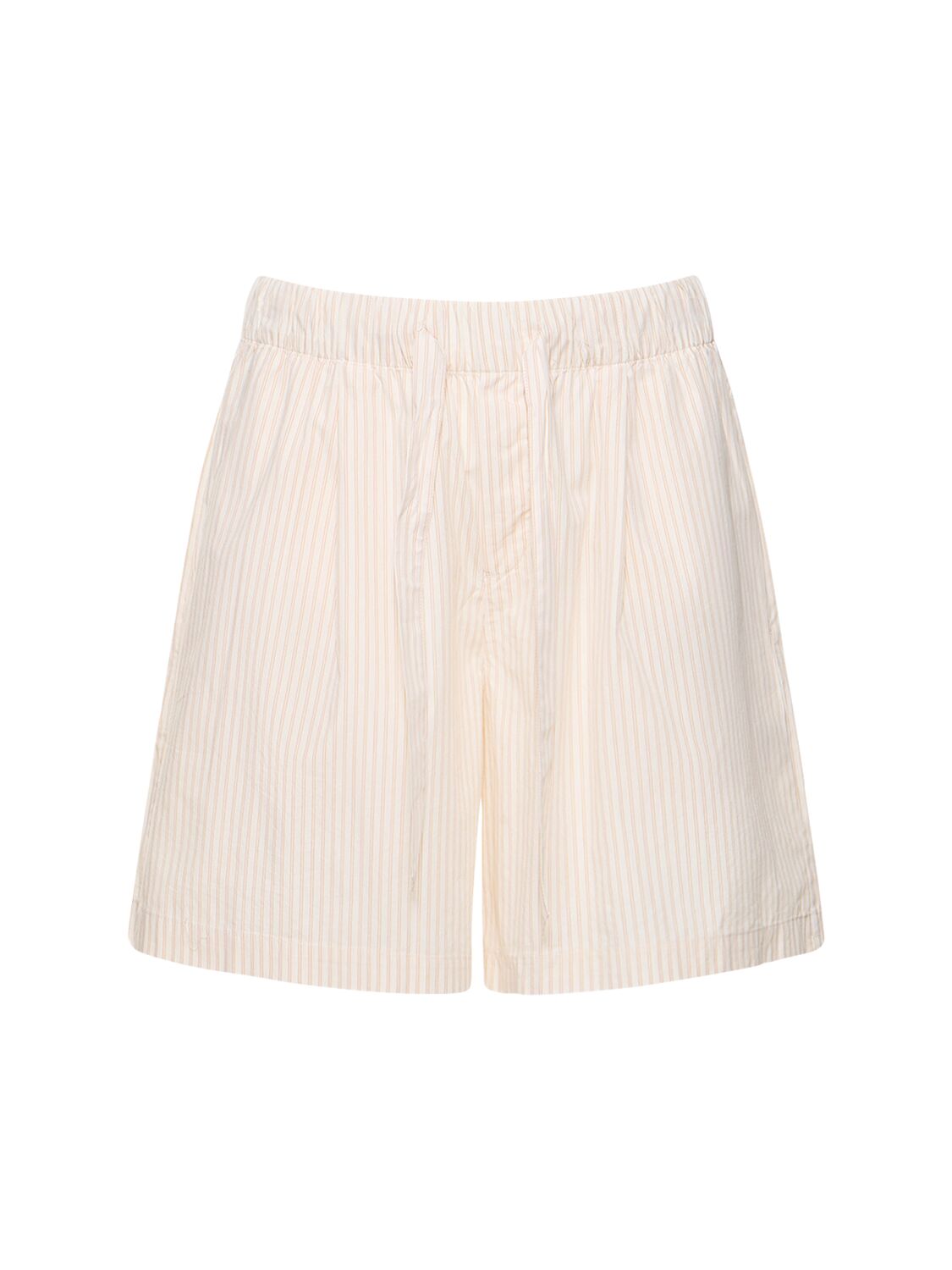Birkenstock Tekla Pleated Cotton Shorts In White,beige