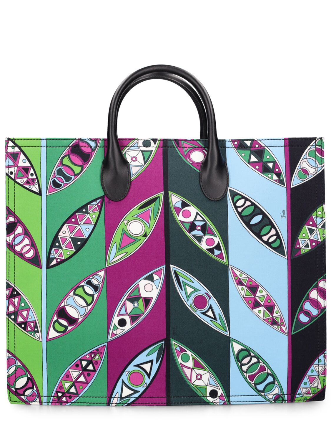 Shop Pucci Cotton Tote Bag In Fuchsia,green