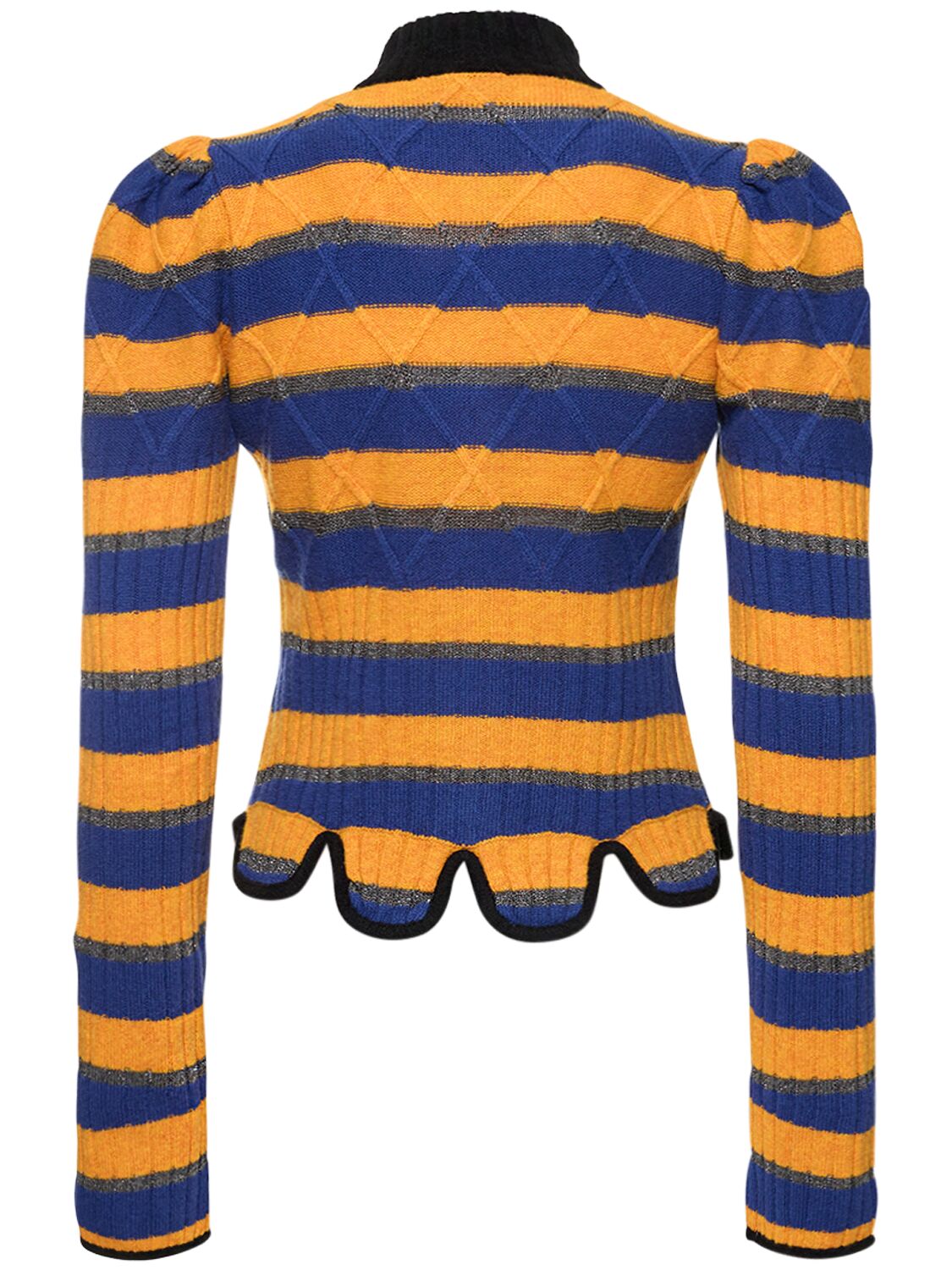 Shop Cormio Divna Embroidered Wool Blend Sweater In Orange,blue