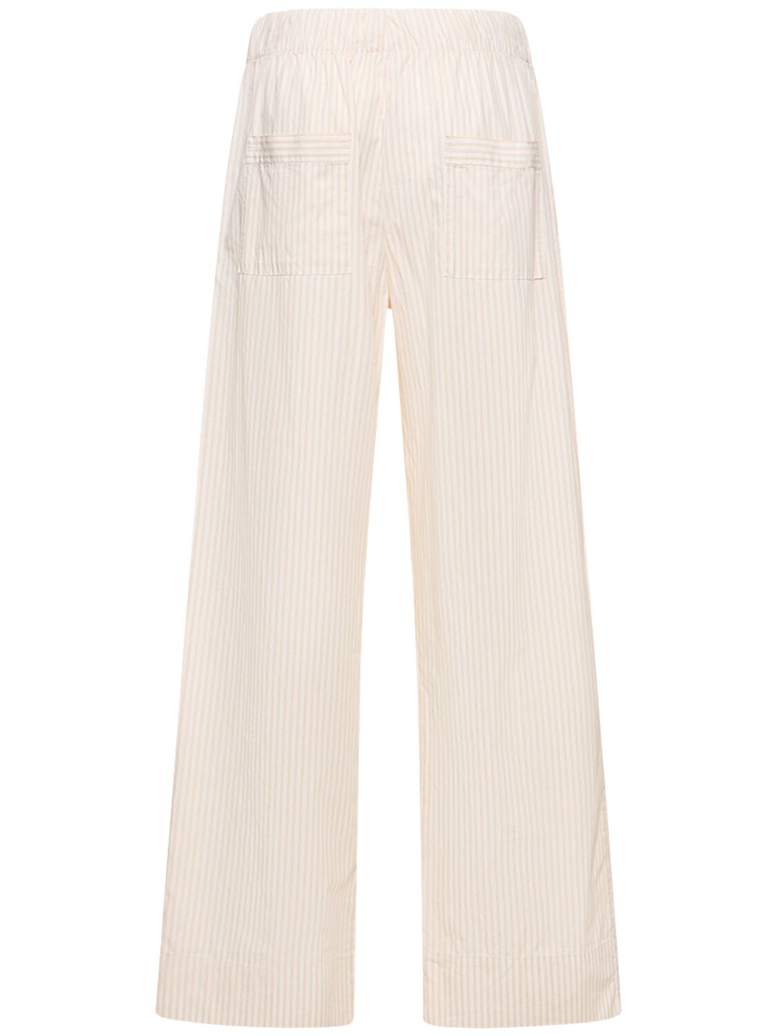 Shop Birkenstock Tekla Pleated Cotton Pants In White,beige