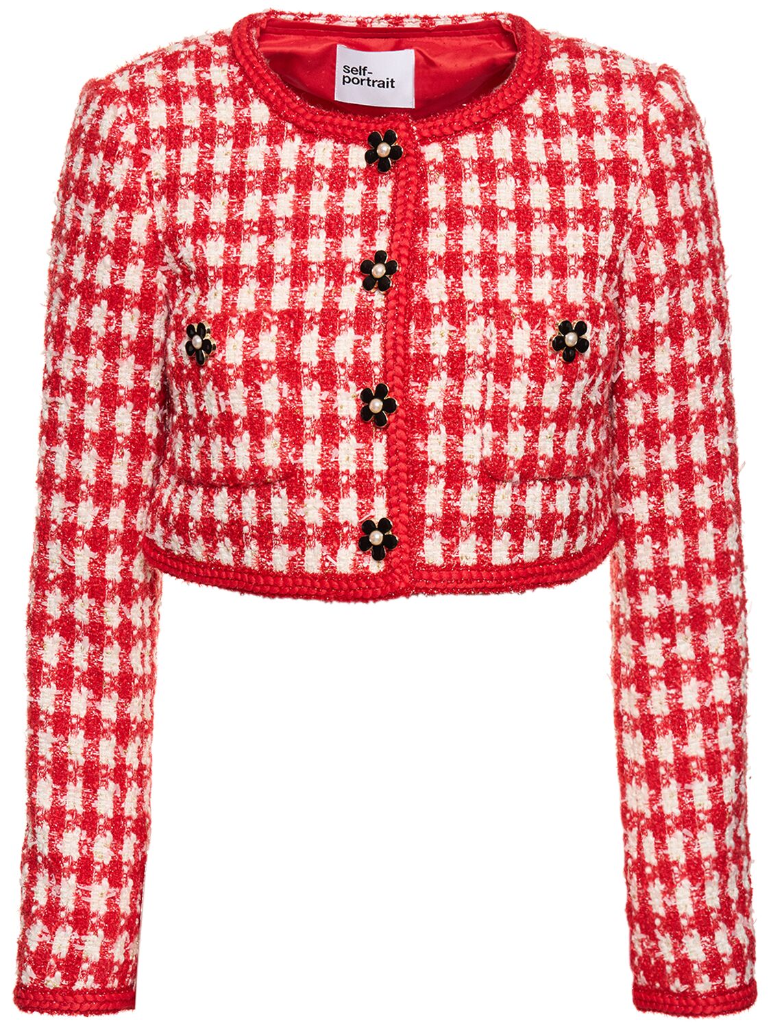 Checked Bouclé Cropped Jacket – WOMEN > CLOTHING > JACKETS