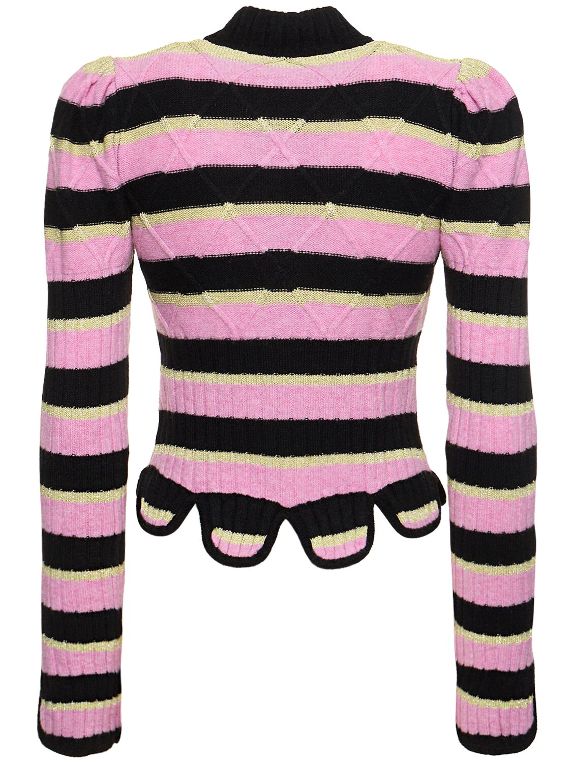Shop Cormio Divna Embroidered Wool Blend Sweater In Pink,yellow