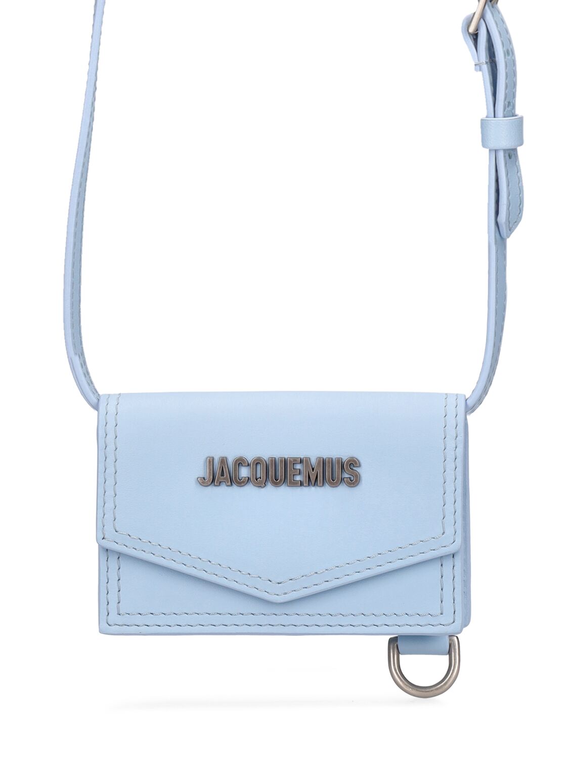 Shop Jacquemus Le Porte Azur Leather Wallet In Light Blue