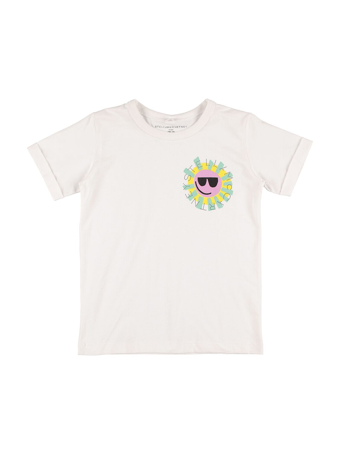 Stella Mccartney Kids' Organic Cotton Printed Logo T-shirt In White