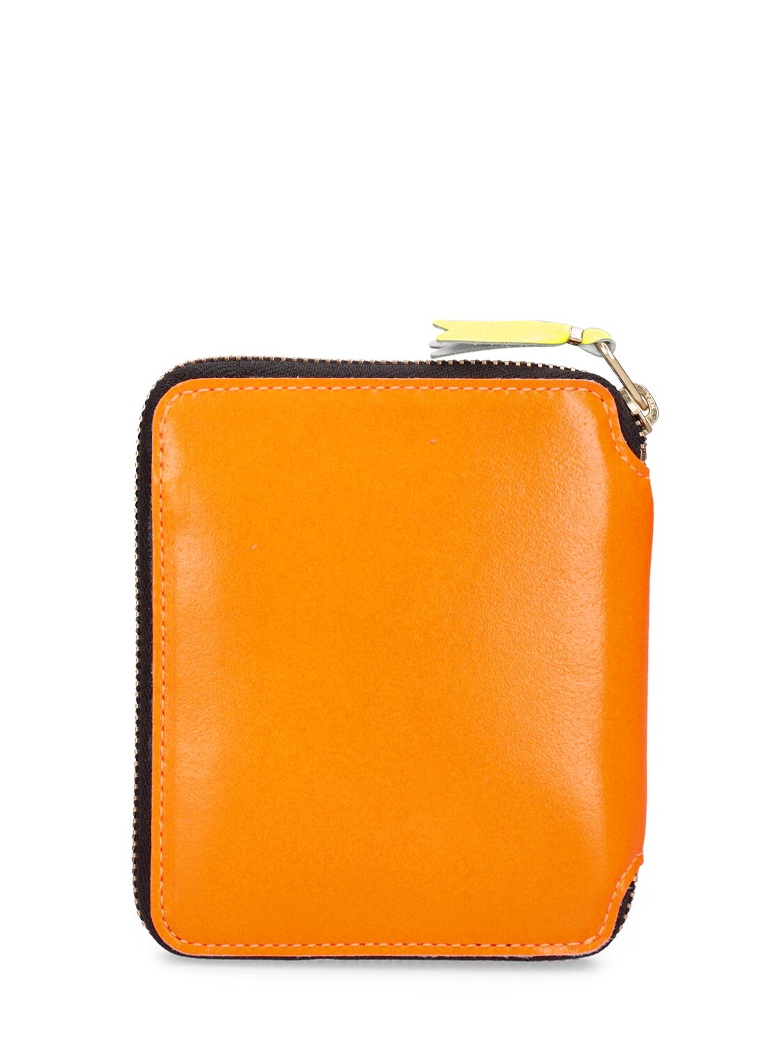 Shop Comme Des Garçons Super Fluo Leather Wallet In Light Orange