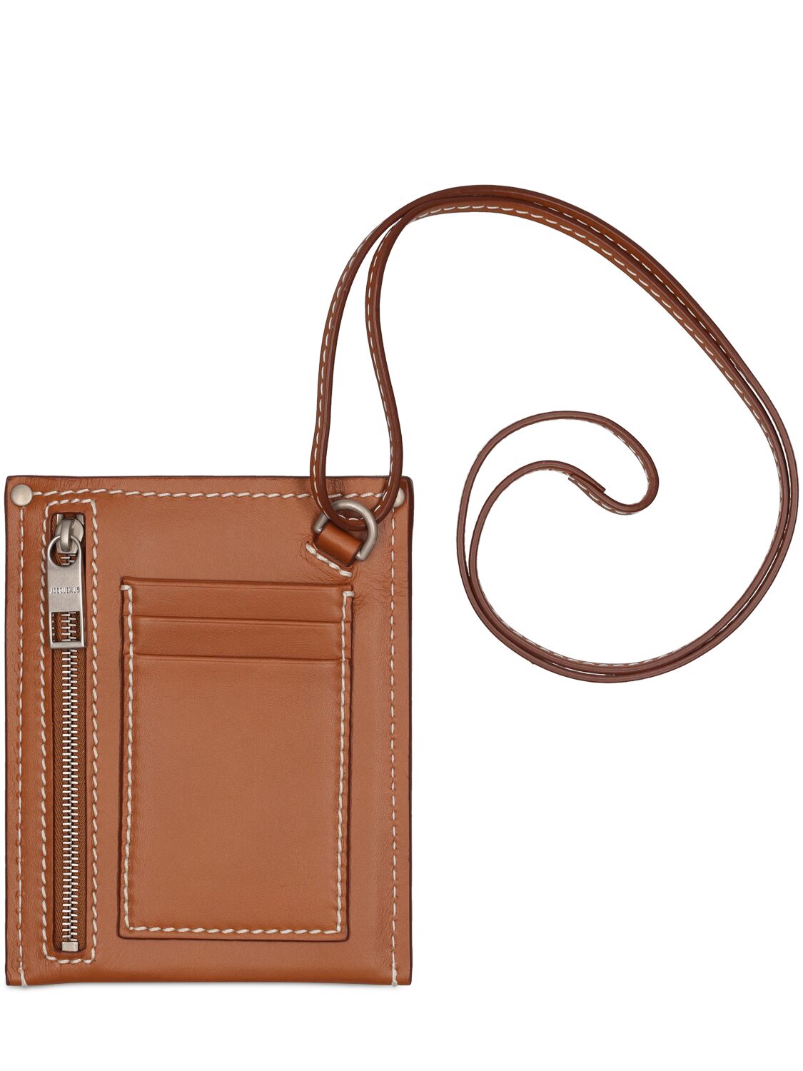 Shop Jacquemus Le Porte Poche Meunier Leather Wallet In Light Brown 2