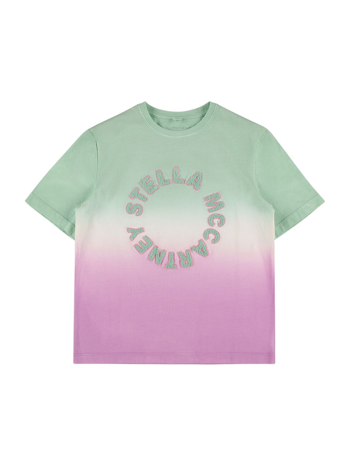 Shop Stella Mccartney Organic Cotton Degradé Logo T-shirt In Multicolor