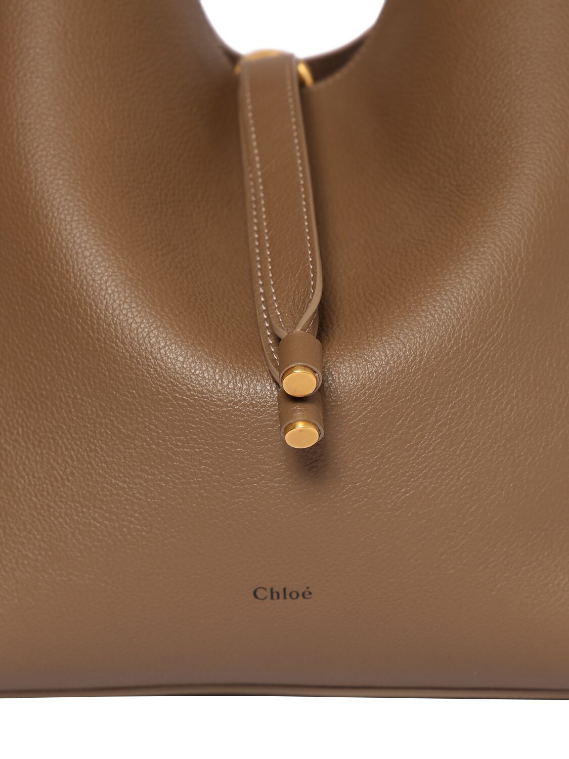 Shop Chloé Marcie Leather Tote Bag In Pottery Brown