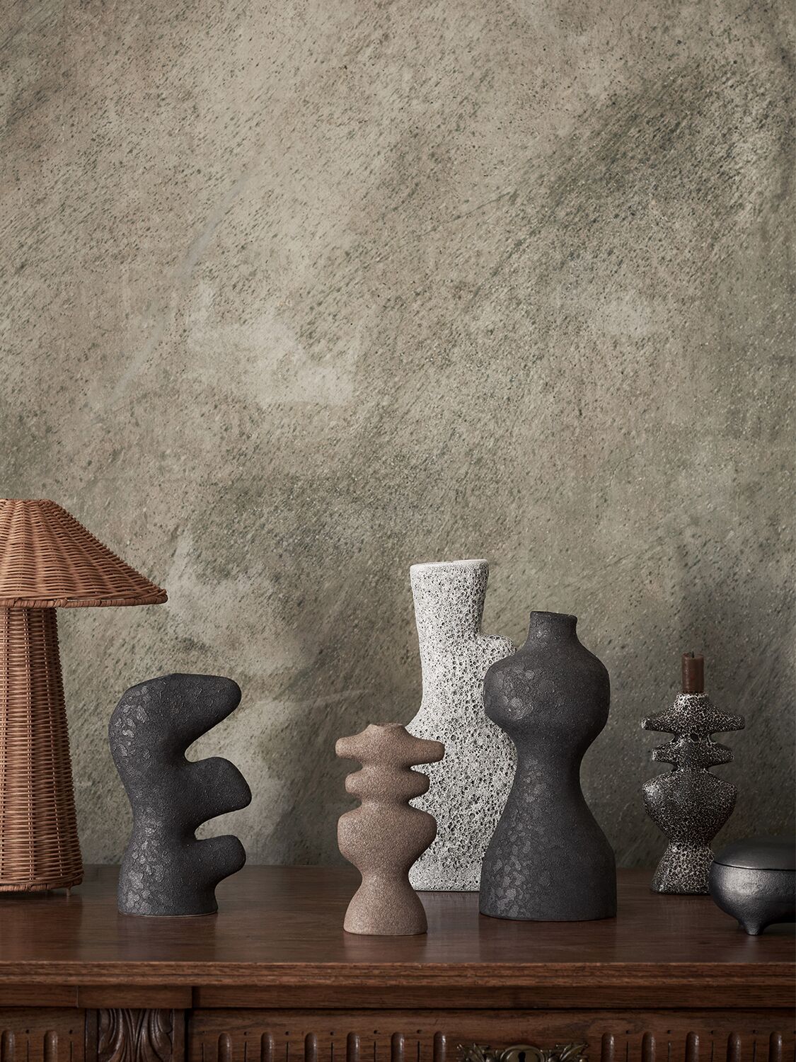 Shop Ferm Living Yara Vase In Grey