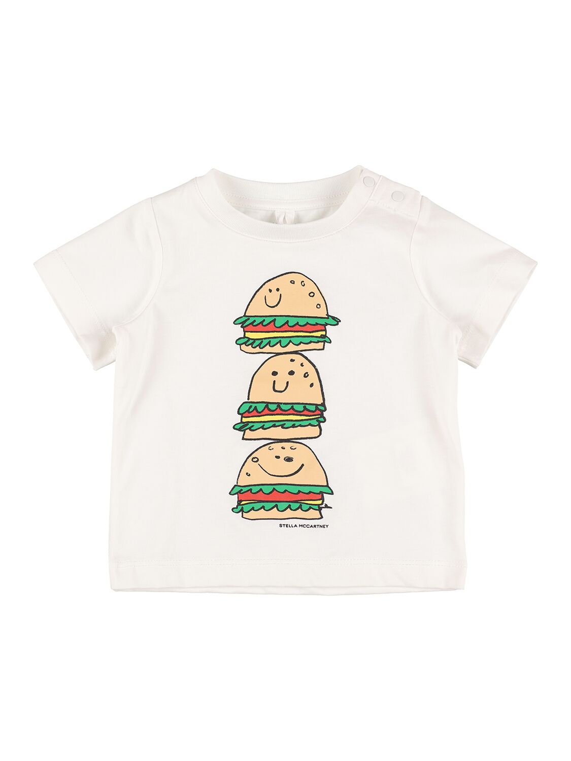 Stella Mccartney Kids' Bedrucktes T-shirt Mit Logotasche In Weiss