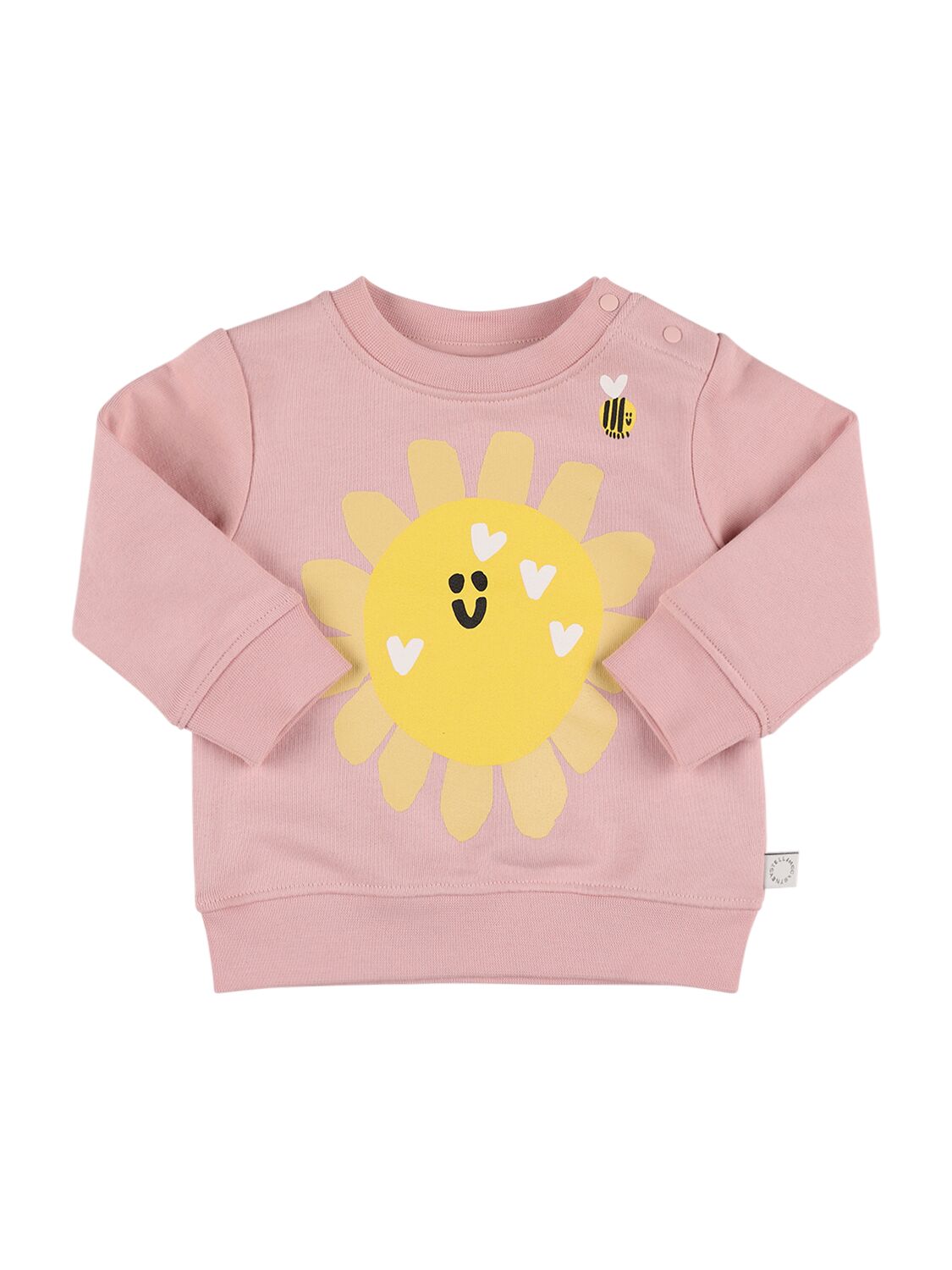Stella Mccartney Kids' Organic Cotton Printed Crew Sweatshirt In Pink
