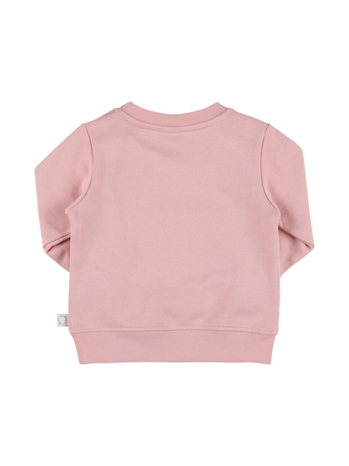 Shop Stella Mccartney Organic Cotton Printed Crew Sweatshirt In Pink