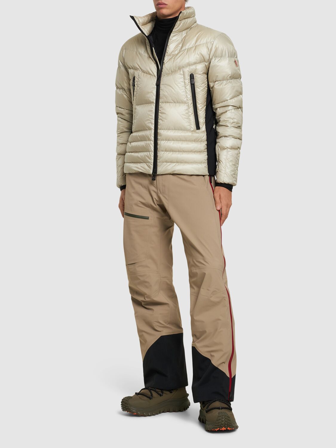 Shop Moncler Canmore Tech Down Jacket In Light Beige