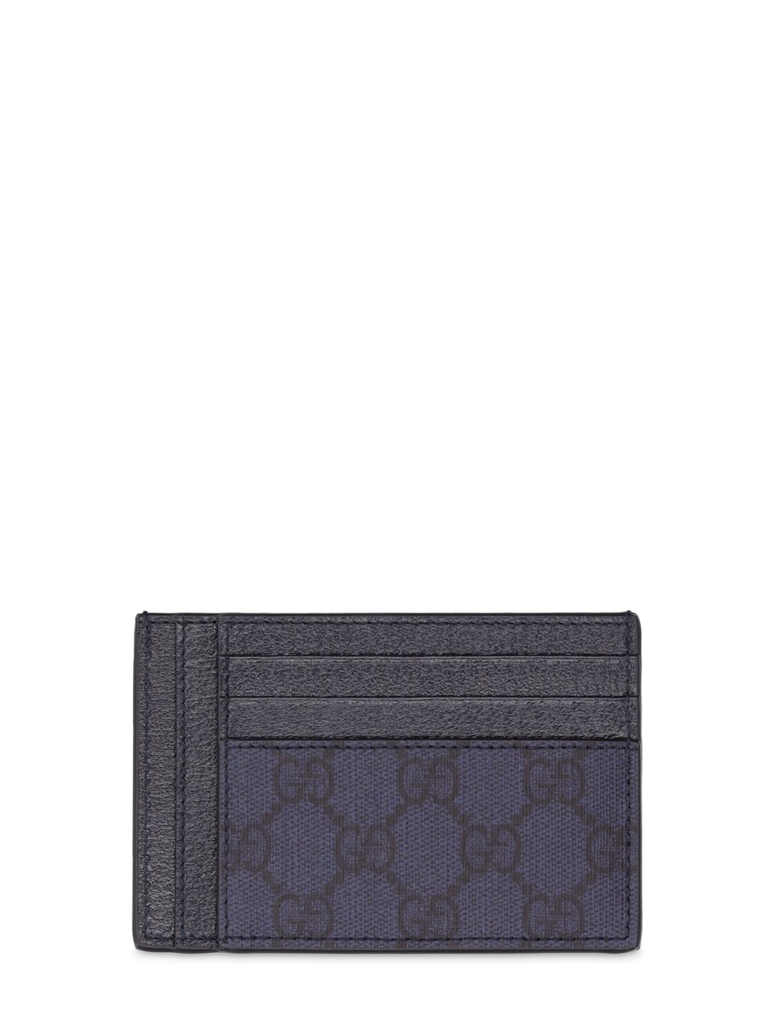 Shop Gucci Ophidia Gg Supreme Card Case In Blue,black