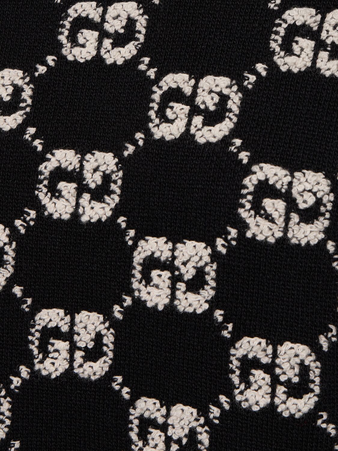 Shop Gucci Gg Wool Jacquard Top In Black,ivory